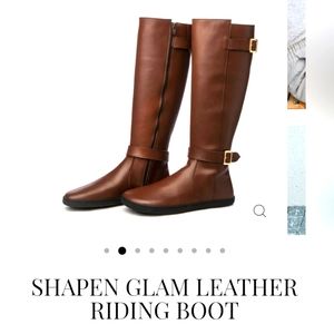 Brown leather riding boots